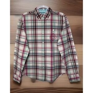 Wrangler Twenty X Womans Size Small Pink Plaid Pearl Snap  Western Shirt